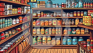 Generative AI Set Icons Canned Food-