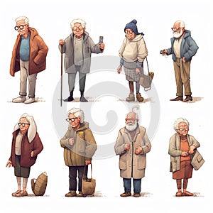Generative AI Set of Senior People-