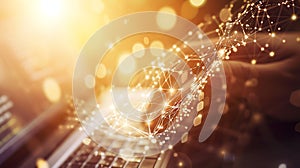 Generative AI Social network connection, internet technology, digital software development, cloud computing concep