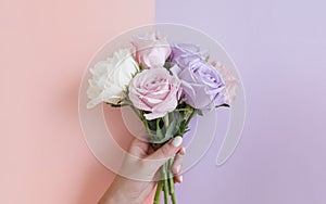 Generative-AI, Soft Pastel Gradient from Blush Pink to Lavender photo