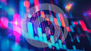 Generative AI Stock market or forex trading graph and candlestick chart suitable for financial investment concept.