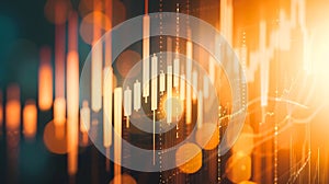 Generative AI Stock market or forex trading graph and candlestick chart suitable for financial investment concept.