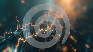 Generative AI Stock market or forex trading graph and candlestick chart suitable for financial investment concept.