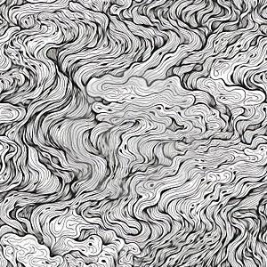 Generative AI Topographic Map Seamless Pattern-