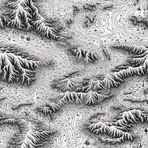 Generative AI Topographic Map Seamless Pattern-