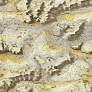 Generative AI Topographic Map Seamless Pattern-