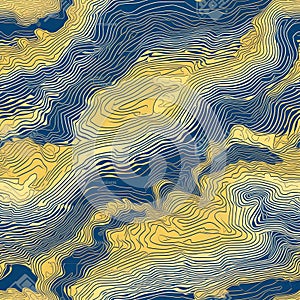 Generative AI Topographic Map Seamless Pattern-