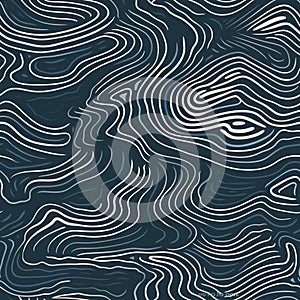 Generative AI Topographic Map Seamless Pattern-