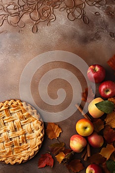 Generative ai. traditional apple pie made for Thanksgiving dinner