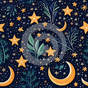 Generative AI Vector blue seamless pattern-