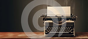 Generative AI, Vintage typewriter with old paper, blank paper mockup