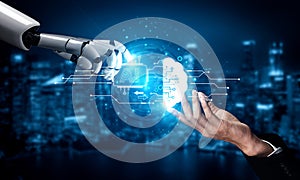 Generative AI visualizing its own neural network and cloud processing capabilities. Fermion