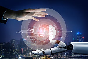 Generative AI visualizing its own neural network and cloud processing capabilities. Fermion