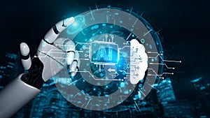 Generative AI visualizing its own neural network and cloud processing capabilities. Fermion