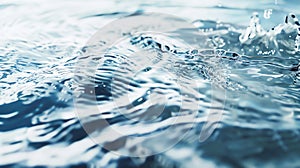 Generative AI Water Layout surface with ripples Blue water transparent clear texture BackgroundCircle wave pattern photo