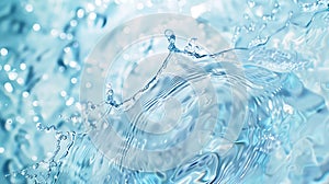 Generative AI Water Layout surface with ripples Blue water transparent clear texture BackgroundCircle wave pattern photo