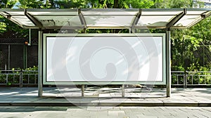 Generative AI white blank advertising billboard digital mockup panel digital lightbox poster ad banner board bus s