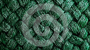 Generative AI Woven green wool fabric texture Hand knitted textile canvas background Patchwork carpet backdrop Fac