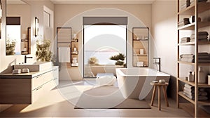 Generative AI, Zen Minimalism: A Serene and Functional Bathroom Design