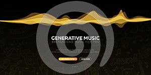 Generative Music. Music created by AI. Vector Illustration.