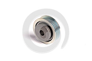 Generator pulley alternator on white isolated background