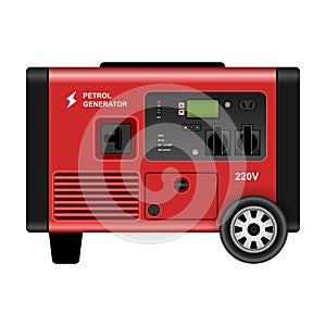 Generator vector icon.Realistic vector icon isolated on white background generator.
