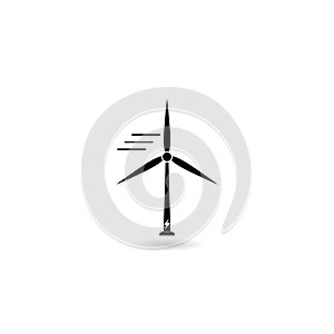 Generator wind turbine icon with shadow