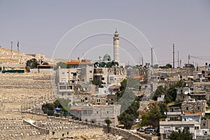 Generic architectural view of Silwan, Arab village on the Mount of Olives across the old city walls of Jerusalem