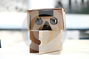 Generic Cardboard Viewer on Wooden Table