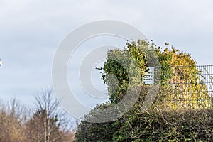 Generic CCTV in Operation Warning Sign on bushes fence