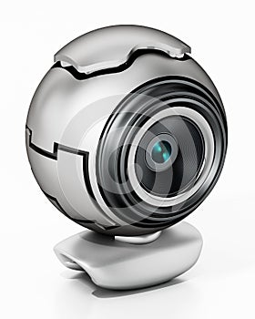 Generic computer webcam isolated on white background. 3D illustration