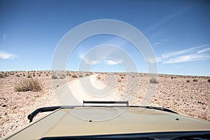 Generic desert scene viewed from 4x4