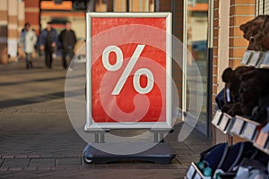 Generic discount sale sign of a shop