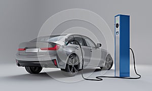 Generic electric car charging battery, 3d render