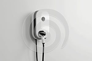 Generic electric EV hybrid vehicle car charger isolated on a white background, generative ai