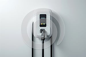 Generic electric EV hybrid vehicle car charger isolated on a white background, generative ai