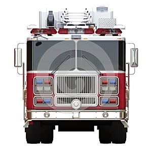 Generic firetruck illustration front view on a white background