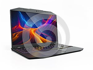 Generic gaming laptop computer isolated on white background. 3D illustration