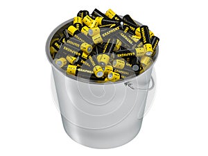 Generic Graphene AA Batteries in a Bucket