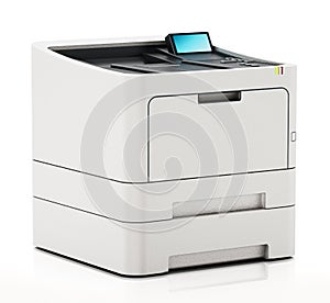 Generic laser printer isolated on white background. 3D illustration