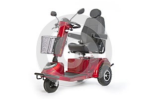 Generic mobility scooter for disabled or elderly people against photo