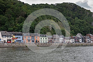 Generic older houses just upriver right shore from Dinant, Belgium