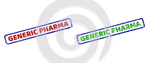 GENERIC PHARMA Bicolor Rough Rectangle Stamps with Grunge Textures