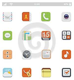 Generic smartphone UI icons