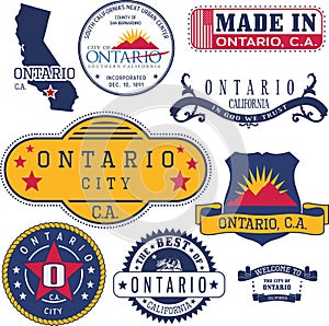 Generic stamps and signs of Ontario, CA