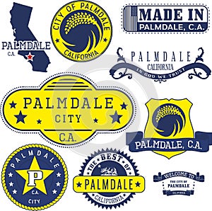 Generic stamps and signs of Palmdale, CA