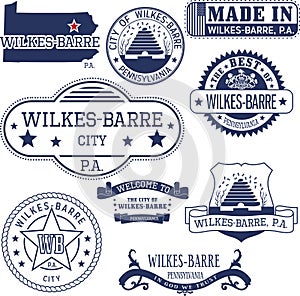 Generic stamps and signs of Wilkes-Barre city, PA photo