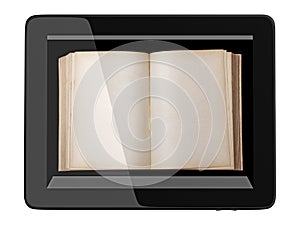 Generic Tablet Computer and book - Digital Library Concept