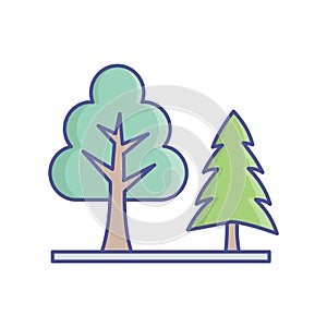 generic trees   Line Style vector icon which can easily modify or edit