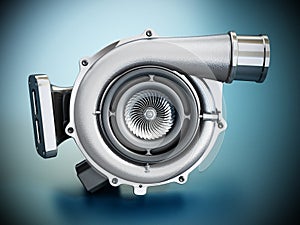 Generic turbo isolated on blue background. 3D illustration